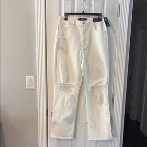 Hollister Cream Ripped Jeans